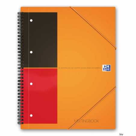 Kołonotatnik A4 Oxford Meetingbook, 80 kartek, linia, oprawa polipropylenowa, mikroperforacja, 4 otwory do segregatora