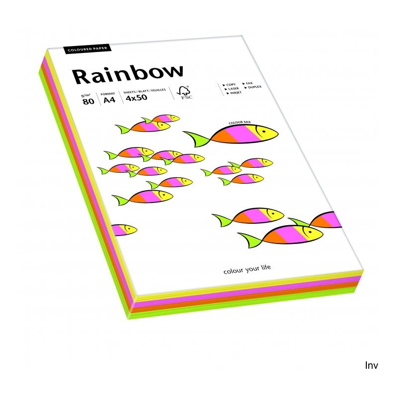 Papier kolorowy Rainbow mix pastelowy A4 80 g 100 arkuszy