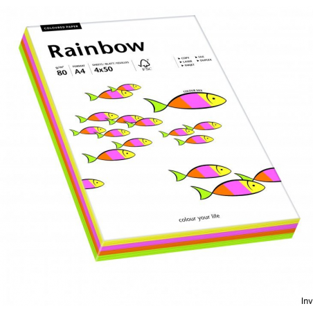 Papier kolorowy Rainbow mix pastelowy A4 80 g 100 arkuszy