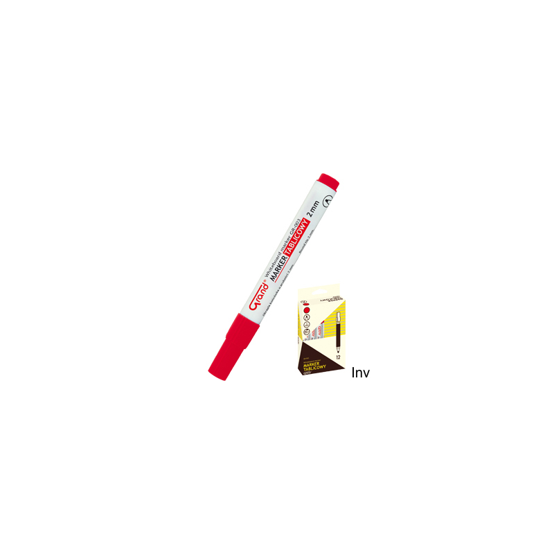 Marker tablicowy GR-003 czerwony okrągła końcówka Grand