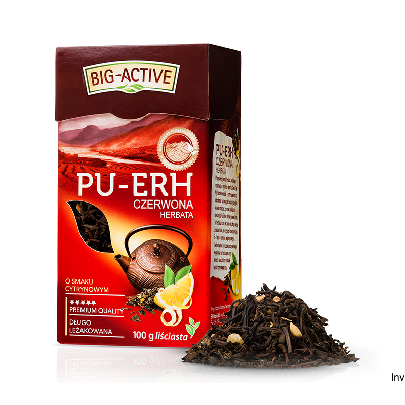 Big-Active Herbata PU-ERH czerwona liściasta cytrynowa 100g