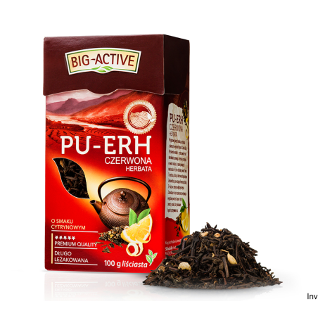 Big-Active Herbata PU-ERH czerwona liściasta cytrynowa 100g
