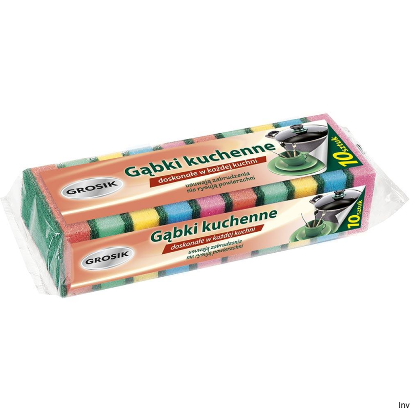 Zmywaki gąbka do zmywania GROSIK 7931, 10 sztuk