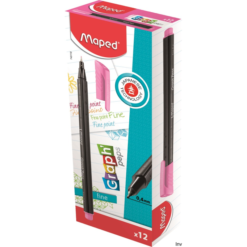 Cienkopis Maped GraphPeps różowy 0,4 mm z metalową końcówką i ergonomicznym kształtem
