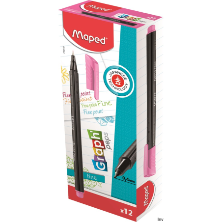 Cienkopis Maped GraphPeps różowy 0,4 mm z metalową końcówką i ergonomicznym kształtem