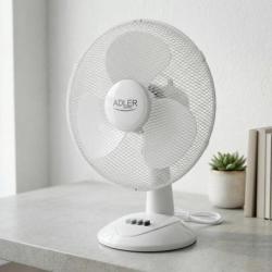Wentylator ADLER AD 7304, biurkowy, śr. 40cm, 90W, biały