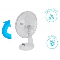 Wentylator ADLER AD 7304, biurkowy, śr. 40cm, 90W, biały