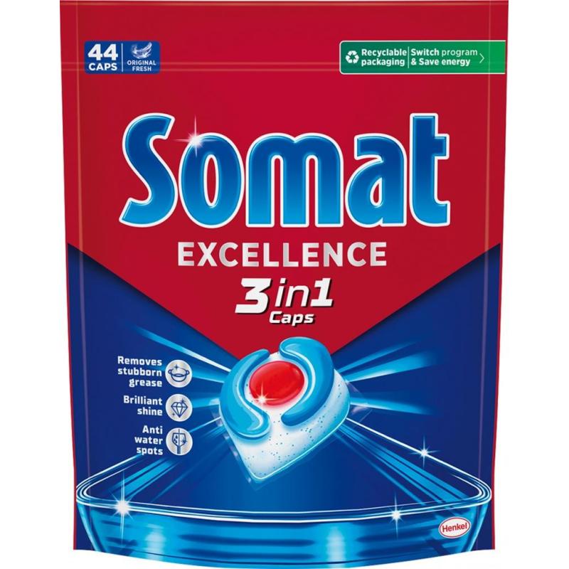 Kapsułki do zmywarki SOMAT Excellence 3w1, 44 szt., lemon