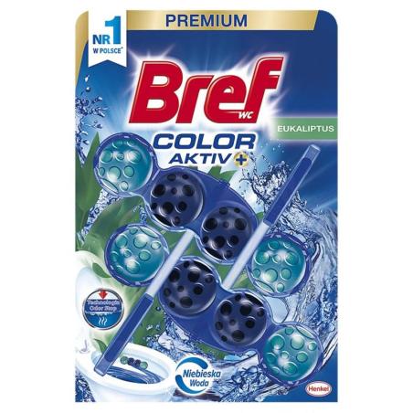 Kulki myjąco-zapachowe do toalet BREF Color Activ Eukaliptus, barwiące, 2 x 50 g