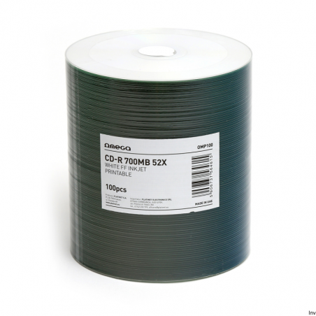Płyta CD-R 700MB 52x do nadruku Full Face 100 sztuk OMEGA
