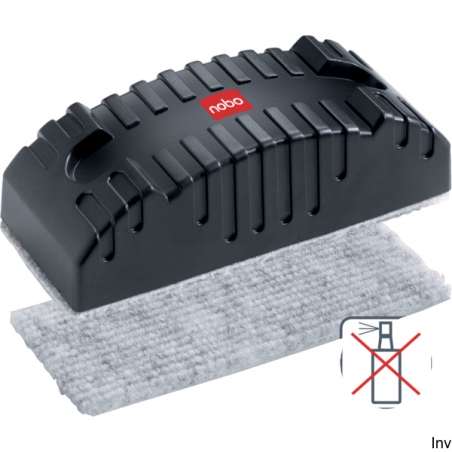 Gąbka magnetyczna Nobo z wymiennymi filcowymi wkładami, czarna, 60x138x45 mm
