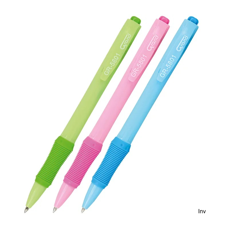 Długopis automatyczny Grand GR-5801 niebieski 0,7 mm obudowa pastelowa opakowanie 50 sztuk