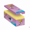 Bloczki samoprzylepne Post-it Super Sticky 76x76mm, żółte, 16x90 sztuk, 2 bloczki GRATIS