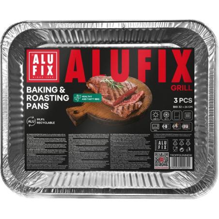 Formy do pieczenia i smażenia ALUFIX Fix-Grill, aluminiowe, duże, 3 szt.