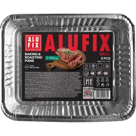 Formy do pieczenia i smażenia ALUFIX Fix-Grill, aluminiowe, małe, 3 szt.
