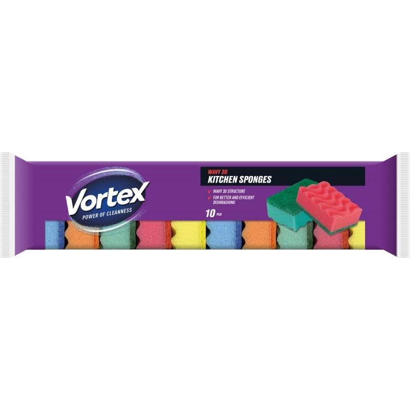 Gąbka kuchenna VORTEX, 3D Wave, 10 szt., mix kolorów