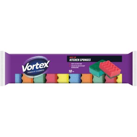 Gąbka kuchenna VORTEX, 3D Wave, 10 szt., mix kolorów