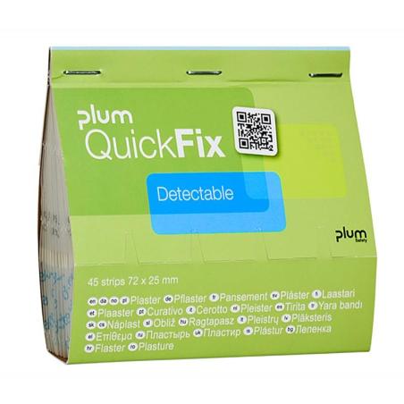 Plastry wykrywalne PLUM QuickFix Detectable, wkład, 45 szt., niebieskie