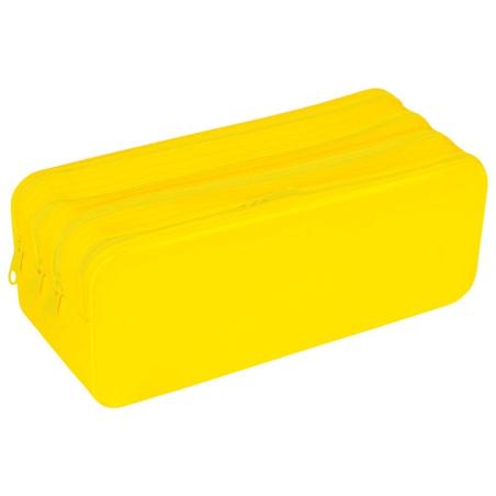 Piórnik silikonowy czterokomorowy GIMBOO, 200x80x75mm, żółty