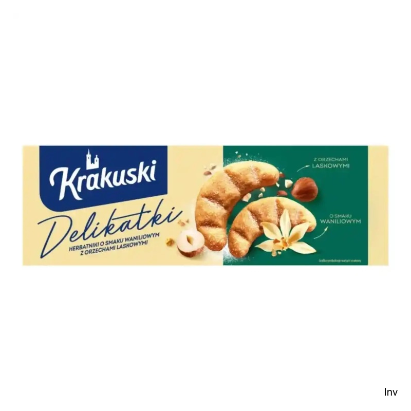 Krakuski BAHLSEN DELIKATKI herbatniki waniliowe z orzechami laskowymi 125g