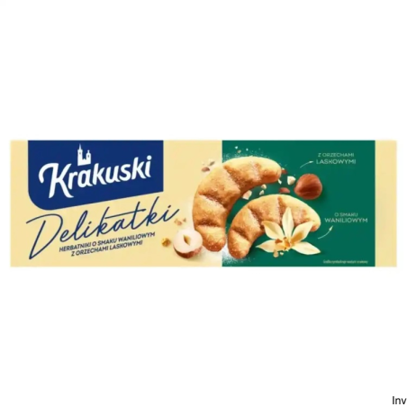 Krakuski BAHLSEN DELIKATKI herbatniki waniliowe z orzechami laskowymi 125g