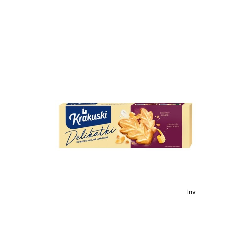 Krakuski BAHLSEN Delikatki herbatniki maślane lukrowane 125g