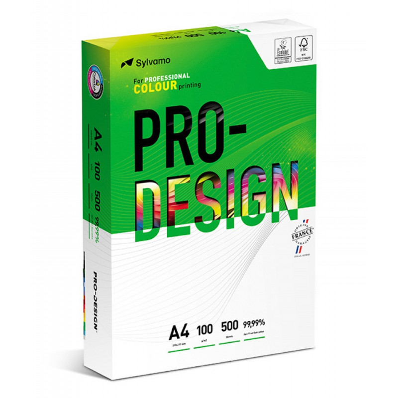 PAKIET Papier ksero PRO-DESIGN FSC, satynowany, klasa A++, A4, 168CIE, 100gsm, 500 ark.