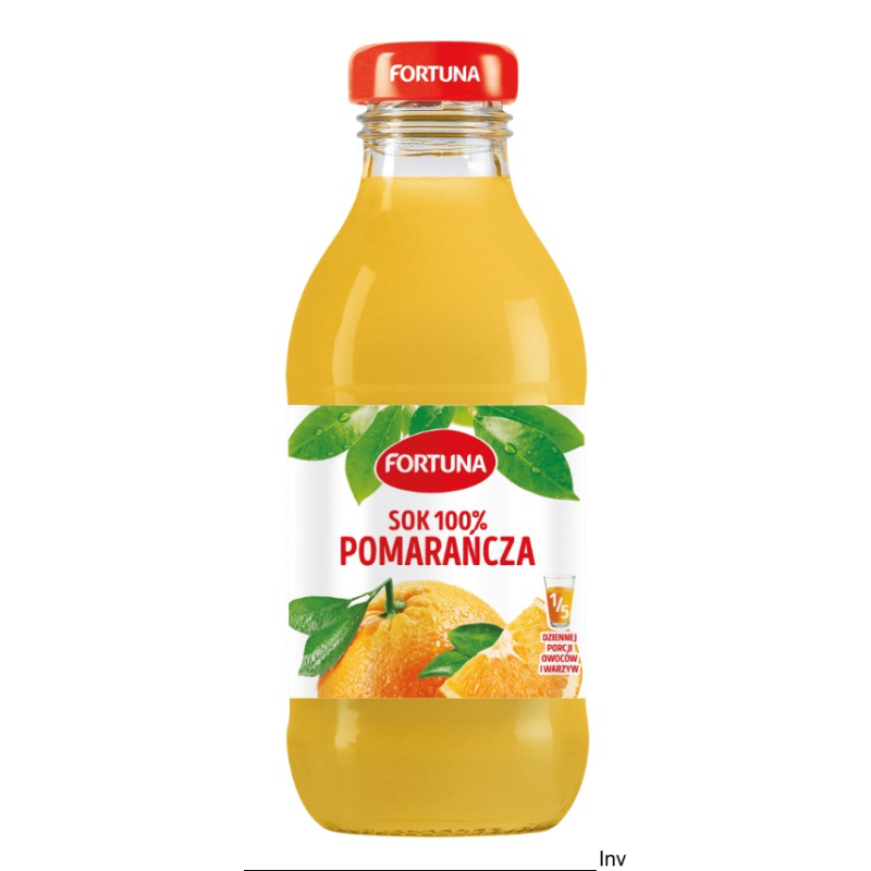FORTUNA Sok pomarańczowy 300 ml - naturalna świeżość w szklanej butelce
