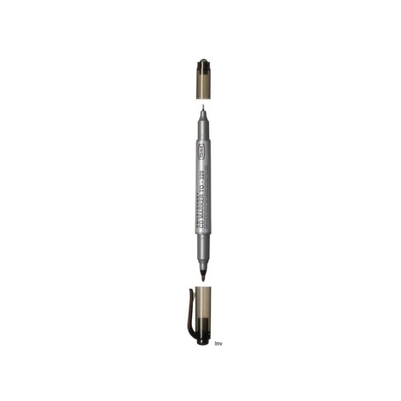 Pisak do CD Toma, dwustronny, końcówki 0,5mm i 0,8mm, czarny, wodoodporny