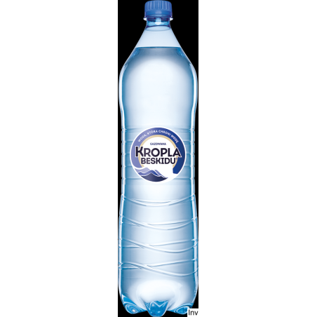 Kropla Beskidu woda gazowana 1,5L butelka PET zgrzewka 6 sztuk z kaucją