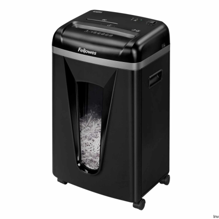 Fellowes Niszczarka Microshred 450M, do 9 kartek A4, mikrościnki 2x12 mm, 22 litry, cicha, z funkcją Auto Reverse