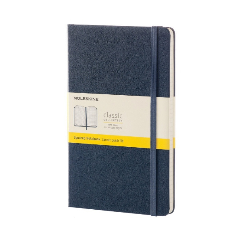 Notes MOLESKINE Classic L (13x21cm) w kratkę, twarda oprawa, sapphire blue, 240 stron, niebieski