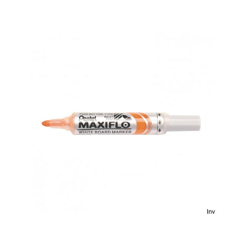 Marker suchościeralny pomarańczowy Pentel MAXIFLO z tłoczkiem 6,0 mm do tablic białych i ceramicznych