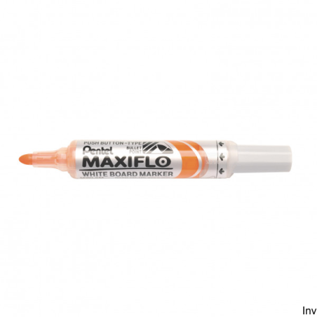 Marker suchościeralny pomarańczowy Pentel MAXIFLO z tłoczkiem 6,0 mm do tablic białych i ceramicznych