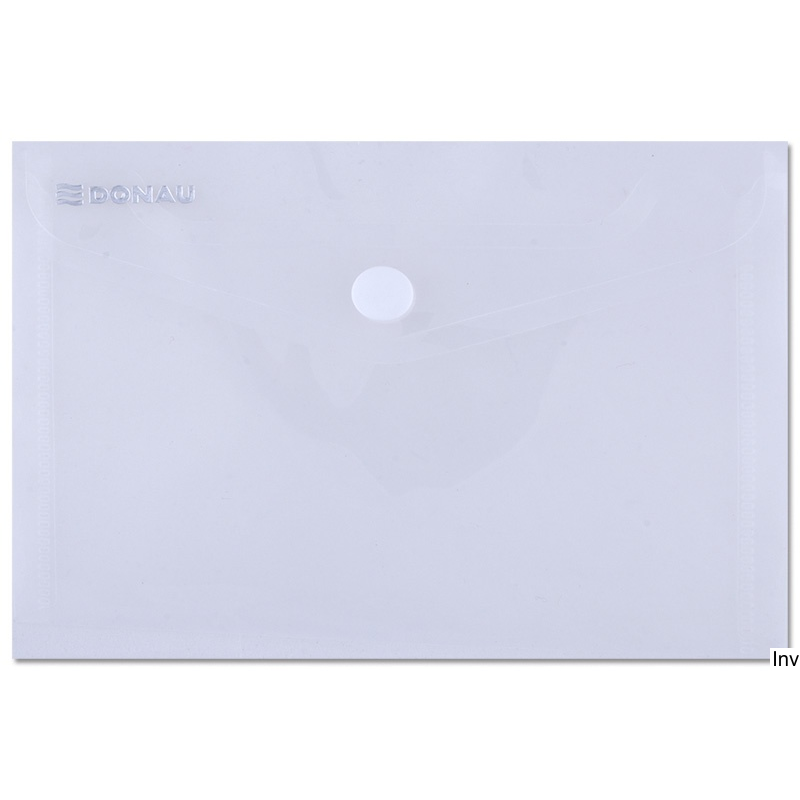 Teczka kopertowa A6 transparentna na zatrzask Donau 180µm 150x115mm