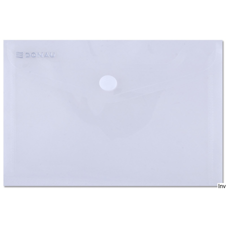 Teczka kopertowa A6 transparentna na zatrzask Donau 180µm 150x115mm