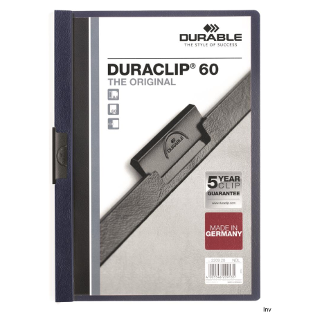Skoroszyt zaciskowy Durable DURACLIP A4 granatowy na 160 kartek