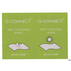 Chusteczki do czyszczenia ekranów TFT/LCD Q-CONNECT, 40 sztuk, białe, nasączane i suche