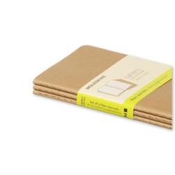 Zestaw 3 zeszytów MOLESKINE Cahier Journals P (9x14cm), gładki, 64 strony, piaskowy