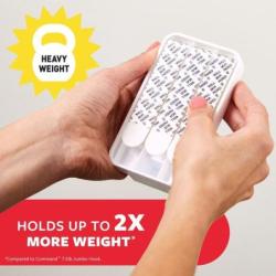 Haczyk COMMAND (17011FESIP), XL do ciężkich przedmiotów do 6,8kg, 1 haczyk + 3 paski, biały