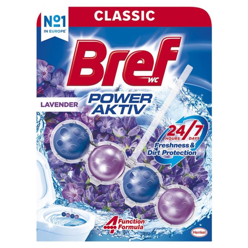 Kulki myjąco-zapachowe do toalet BREF Power Aktiv Lavender, 50g