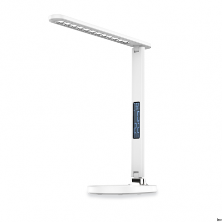 Lampka biurkowa LED Platinet 13W z zegarem, budzikiem, termometrem i głośnikiem Bluetooth, biała
