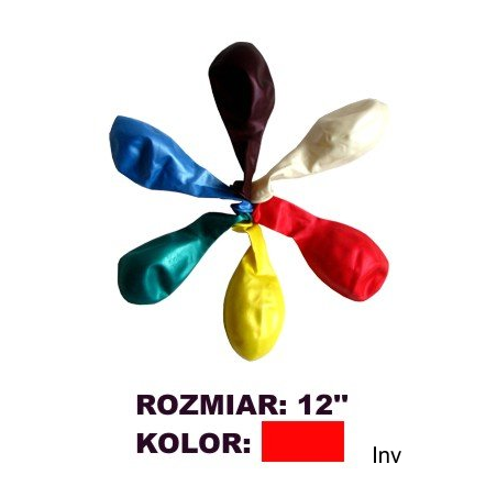 Balony lateksowe 12" czerwone, 100 sztuk, Fiorello