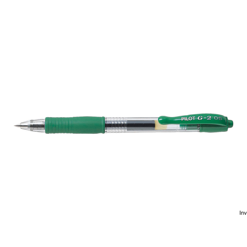 Pióro żelowe Pilot G2 zielone 0,25 mm z wymiennym wkładem i gumowym uchwytem