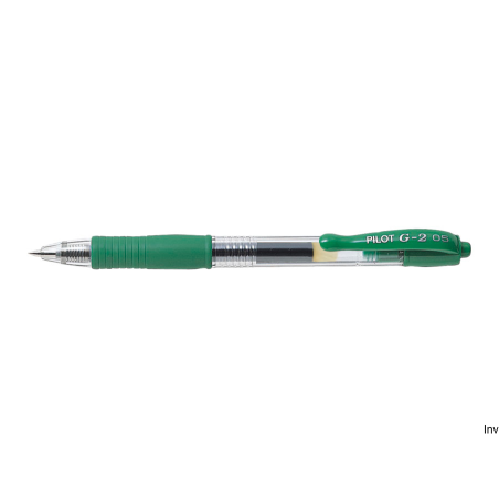 Pióro żelowe Pilot G2 zielone 0,25 mm z wymiennym wkładem i gumowym uchwytem