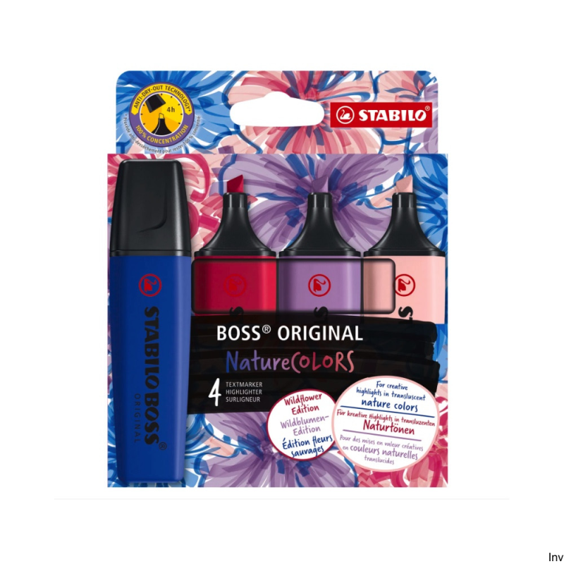 Stabilo BOSS Original NatureColors, zakreślacz, Wildflower, 4 kolory, 70/4