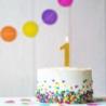 PAKIET Świeczka urodzinowa TRENDHAUS Birthday Fun maxi, brokatowa, cyfra 1, mix kolorów