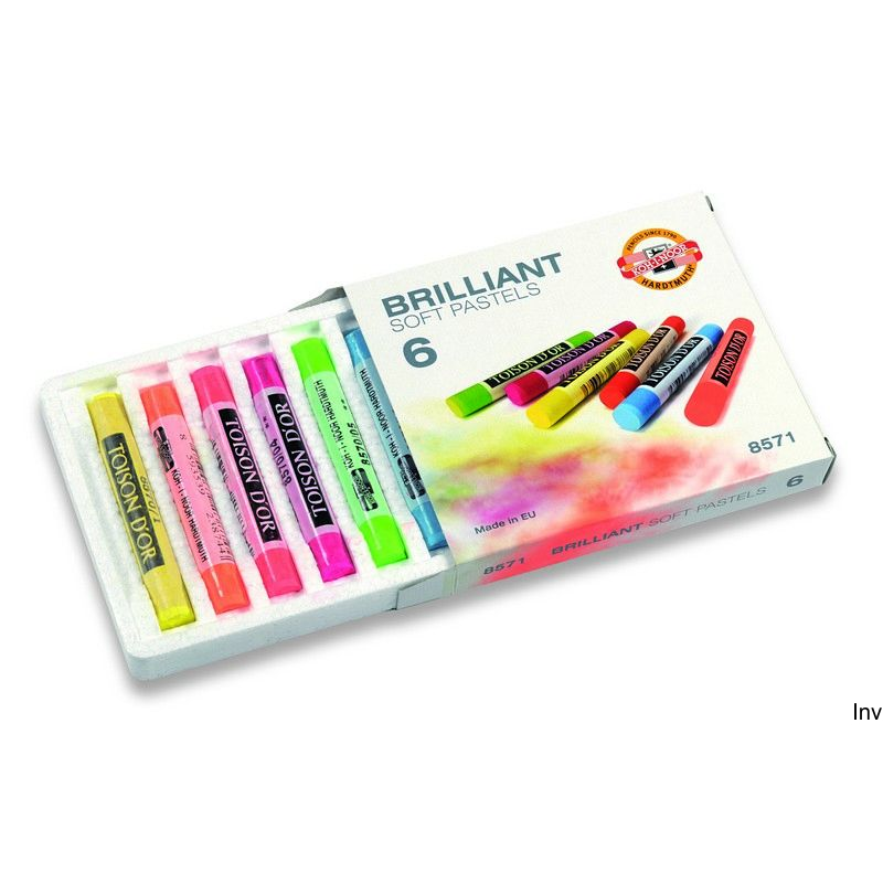 Kredki pastelowe suche 6 sztuk fluorescencyjne Koh-i-noor 8571