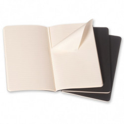 Zestaw 3 Zeszytów MOLESKINE Cahier Journals P (9x14cm) w linie, 64 strony, czarny