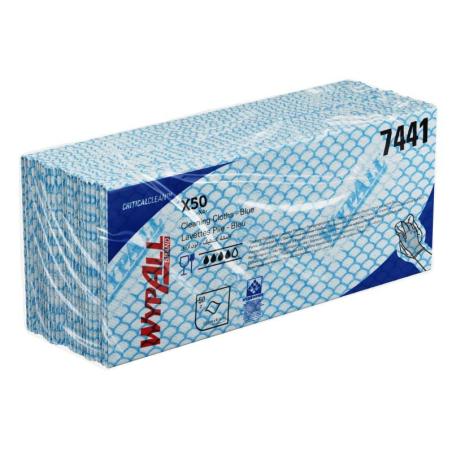 Czyściwo składane WYPALL X50, Critical Clean, włókninowe, 41,8x22,1cm, 50 szt., niebieskie